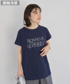 【グリーンパークス/Green Parks】のフレンチスリーブ筆記体ロゴチュニック Navy|ID: prp329100004586877 ipo3291000000032527421