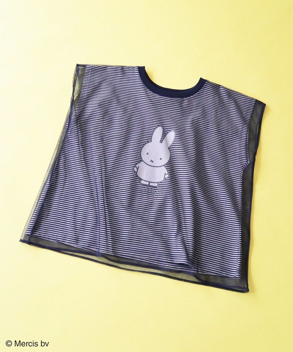 【グリーンパークス/Green Parks】のmiffy/チュールドッキングプリントTシャツ インテリア・キッズ・メンズ・レディースファッション・服の通販 founy(ファニー) 　ファッション　Fashion　レディースファッション　Fashion for Women　トップス・カットソー　Cut & Sew Tops　シャツ・ブラウス・オフィスカジュアル　Elegant Blouses & Button-Ups　ロングTシャツ・Tシャツ　Longline T-Shirts & Tees　カットソー・ベーシックTシャツ　Cut-and-Sewn Tops / Stretch Tees & Basics　カットソー　Cut and Sewn Top　コレクション　Collection, Seasonal Line　チュール　Tulip, Tulip Motif　ドッキング　Docking, Mixed Material　フロント　Front, Front Design　プリント　Print, Printed Pattern　ボーダー　Border, Stripe　ポケット　Pocket, Pocket Detail　夏　Summer　春　Spring　S/S・春夏　SS, Spring/Summer, Warm Season　Border|ID: prp329100004586897 ipo3291000000032527570