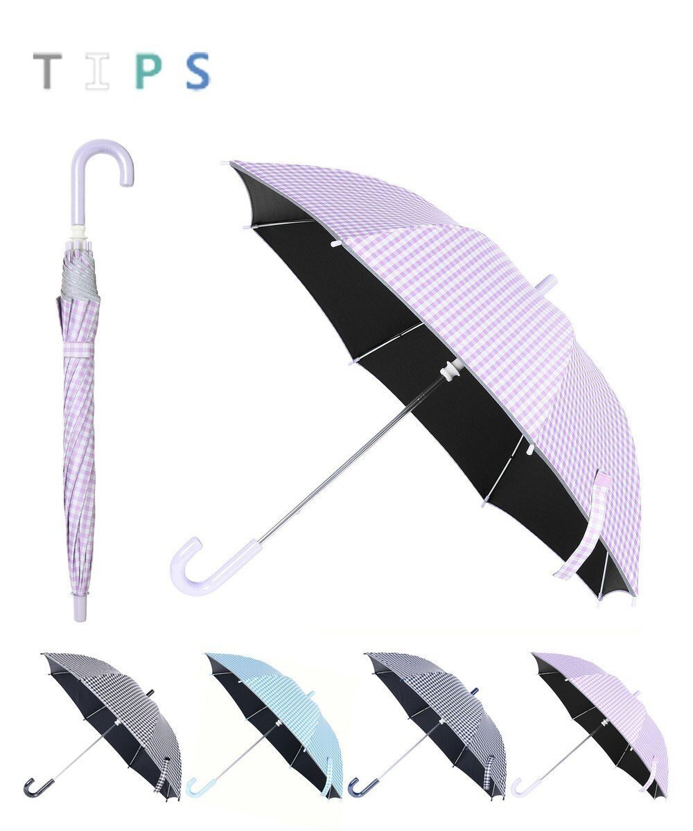 【ムーンバット/MOONBAT / KIDS】の【キッズ】晴雨兼用日傘 長傘 ギンガムチェック 裾リフレクター 50cm 遮光 遮熱 UV インテリア・キッズ・メンズ・レディースファッション・服の通販 founy(ファニー) 　ファッション　Fashion　キッズファッション　KIDS Children’s Clothing　おすすめ　Recommend　ギンガム　Gingham　チェック　Check　傘　Umbrella　入学式　Entrance Ceremony　夏　Summer　日傘　Parasol　ライトパープル|ID: prp329100004587649 ipo3291000000032536567