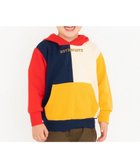 【ミキハウスホットビスケッツ/MIKI HOUSE HOT BISCUITS / KIDS】の【80-120cm】 マルチカラー配色切り替え ロゴパーカー 赤×紺|ID: prp329100004587650 ipo3291000000034209978