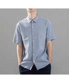【ジョゼフ オム/JOSEPH HOMME / MEN】の新柄【定番/ストレッチ】ハムサジャガードストレッチ レギュラーカラー半袖シャツ ブルー系|ID: prp329100004587682 ipo3291000000032537635