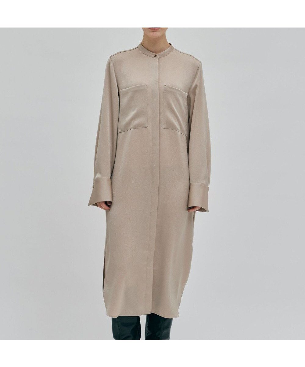 【ベイジ,/BEIGE,】の【洗える】FLEUR / シャツドレス 人気、トレンドファッション・服の通販 founy(ファニー) 　ファッション　Fashion　レディースファッション　Fashion for Women　ワンピース　Dresses　フォーマル・パーティードレス・結婚式用ドレス　Elegant & Casual Dresses　とろみ　Fluid, Flowy Fabric　アンダー　Underwear Essentials　インナー　Innerwear　カフス　Cuff Design　サテン　Satin, Glossy Fabric　シンプル　Simple, Minimal　ドレス　Dress, One-Piece　ハイネック　High Neck, Mock Neck　ポケット　Pocket, Pocket Detail　メタル　Metal, Metal Parts　ロング　Long, Long-Length　エレガント 上品　Elegant　人気　Popular, Best Seller　ビジネス 仕事 通勤　Business / Work / Commuting　再入荷　Restock / Back in Stock　夏　Summer　S/S・春夏　SS, Spring/Summer, Warm Season　洗える　Machine Washable　A/W・秋冬　Autumn/Winter　 other-1|ID: prp329100004588077 ipo3291000000032967910