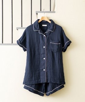 【ウチノ/UCHINO】のクレープガーゼ パイピング 半袖 レディス パジャマ 人気、トレンドファッション・服の通販 founy(ファニー) ファッション Fashion レディースファッション Ladies' Fashion Online トップス・カットソー Tops/Tshirt シンプル Simple ハーフ Half パイピング Piping パジャマ Pajamas ポケット Pocket 半袖 Short Sleeve 夏 Summer |ID:prp329100004588239