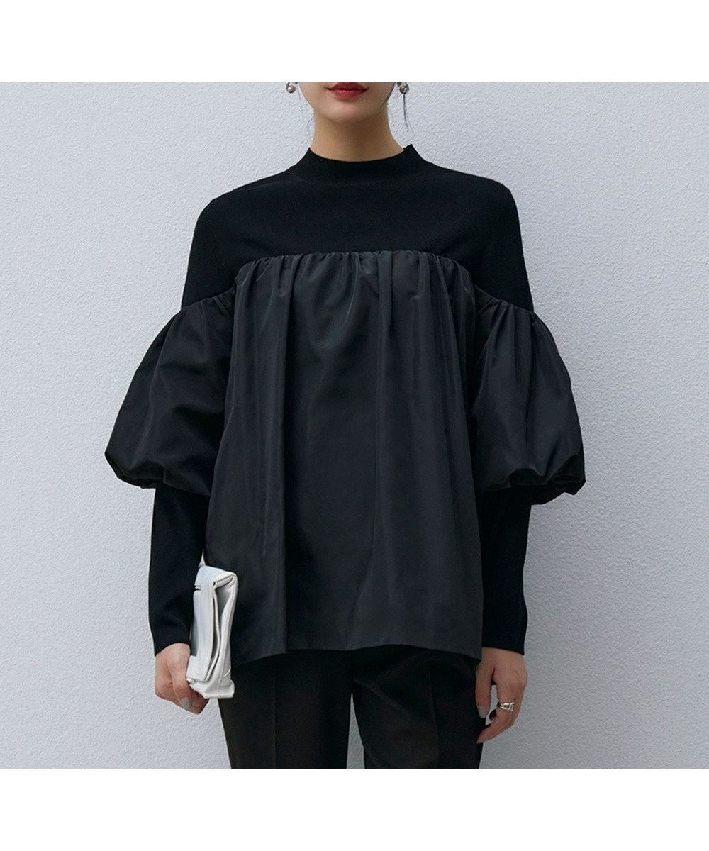 【アイシービー/iCB】の【CLASSY.1月号掲載・洗える】VIS/PEスムース レイヤードデザインニット 人気、トレンドファッション・服の通販 founy(ファニー) 　雑誌掲載アイテム　Magazine Items　ファッション雑誌　Fashion Magazines　クラッシィ　CLASSY.　ファッション　Fashion　レディースファッション　Ladies' Fashion Online　トップス・カットソー　Tops/Tshirt　ニット　Knit Tops　1月号　January Issue　エレガント 上品　Elegant　洗える　Washable　コンパクト　Compact　コンビ　Combination　ストレッチ　Stretch　スリーブ　Sleeve　セーター　Sweater　雑誌　Magazine　デニム　Denim　バルーン　Balloon　フォルム　Form　A/W・秋冬　Aw・Autumn/Winter・Fw・Fall-Winter　2024年　2024　2024-2025秋冬・A/W　Aw/Autumn/Winter/Fw/Fall/2024-2025　 other-1|ID: prp329100004588420 ipo3291000000032547890