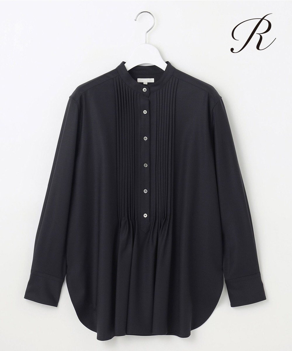 【23区/NIJYUSANKU】の【R(アール)】ウールトロストレッチ ピンタックブラウス インテリア・キッズ・メンズ・レディースファッション・服の通販 founy(ファニー)  ファッション Fashion レディースファッション Fashion for Women トップス・カットソー Cut & Sew Tops シャツ・ブラウス・オフィスカジュアル Elegant Blouses & Button-Ups インポート Imported Fashion コレクション Collection, Seasonal Line ストレッチ Stretch, Stretchy Fabric セットアップ Set-Up, Coordinated Outfit 人気 Popular, Best Seller フロント Front, Front Design ボトム Bottoms, Lower Wear A/W・秋冬 Autumn/Winter 冬 Winter / This Winter おすすめ Recommended / Our Picks 2024年 2024 2024-2025秋冬・A/W Autumn/Winter 2024–25 AW24–25 ネイビー系|ID: prp329100004588634 ipo3291000000034365358