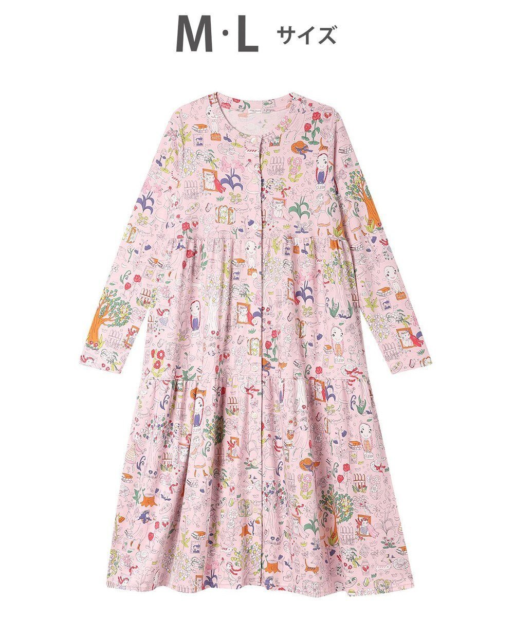【ツモリチサト スリープ/tsumori chisato SLEEP】のツモリチサト ルームウエア ワンピース 長袖 綿100%(本体) ロング丈(ふくらはぎ付近) UNX533 /ワコール インテリア・キッズ・メンズ・レディースファッション・服の通販 founy(ファニー) 　ファッション　Fashion　レディースファッション　Ladies' Fashion Online　ワンピース　Dress　パジャマ　Pajamas　ポケット　Pocket　ロング　Long　長袖　Long Sleeve　ピンク|ID: prp329100004588642 ipo3291000000032550969