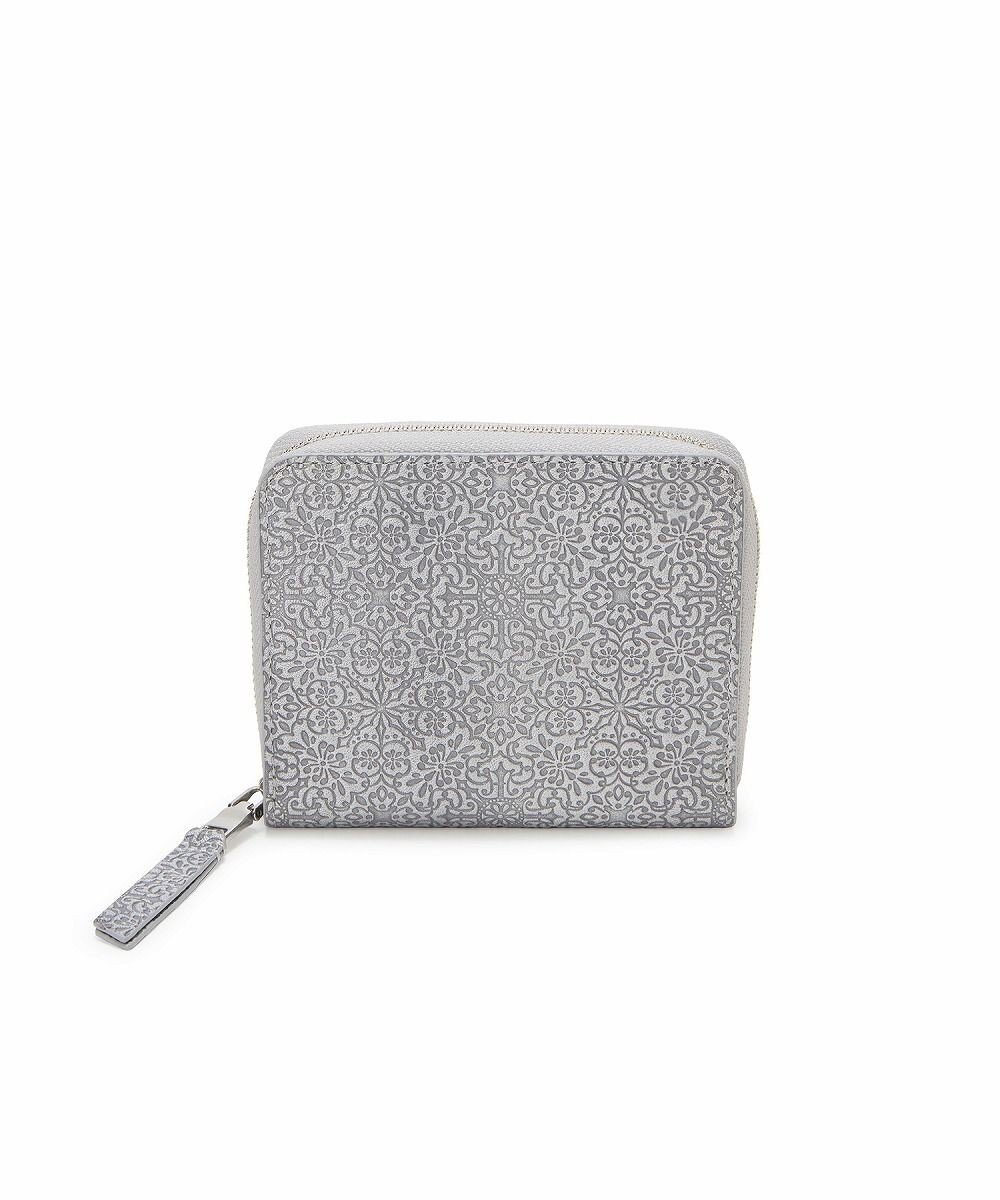 【トプカピ/TOPKAPI】の【TREASURE TOPKAPI】オリジナル エンボスレザー ラウンド 二つ折り財布 インテリア・キッズ・メンズ・レディースファッション・服の通販 founy(ファニー) 　ファッション　Fashion　レディースファッション　Ladies' Fashion Online　財布　Wallets　エレガント 上品　Elegant　シルバー　Silver　財布　Wallet　ボックス　Box　ポケット　Pocket　ラウンド　Round　シルバー|ID: prp329100004588676 ipo3291000000032551414