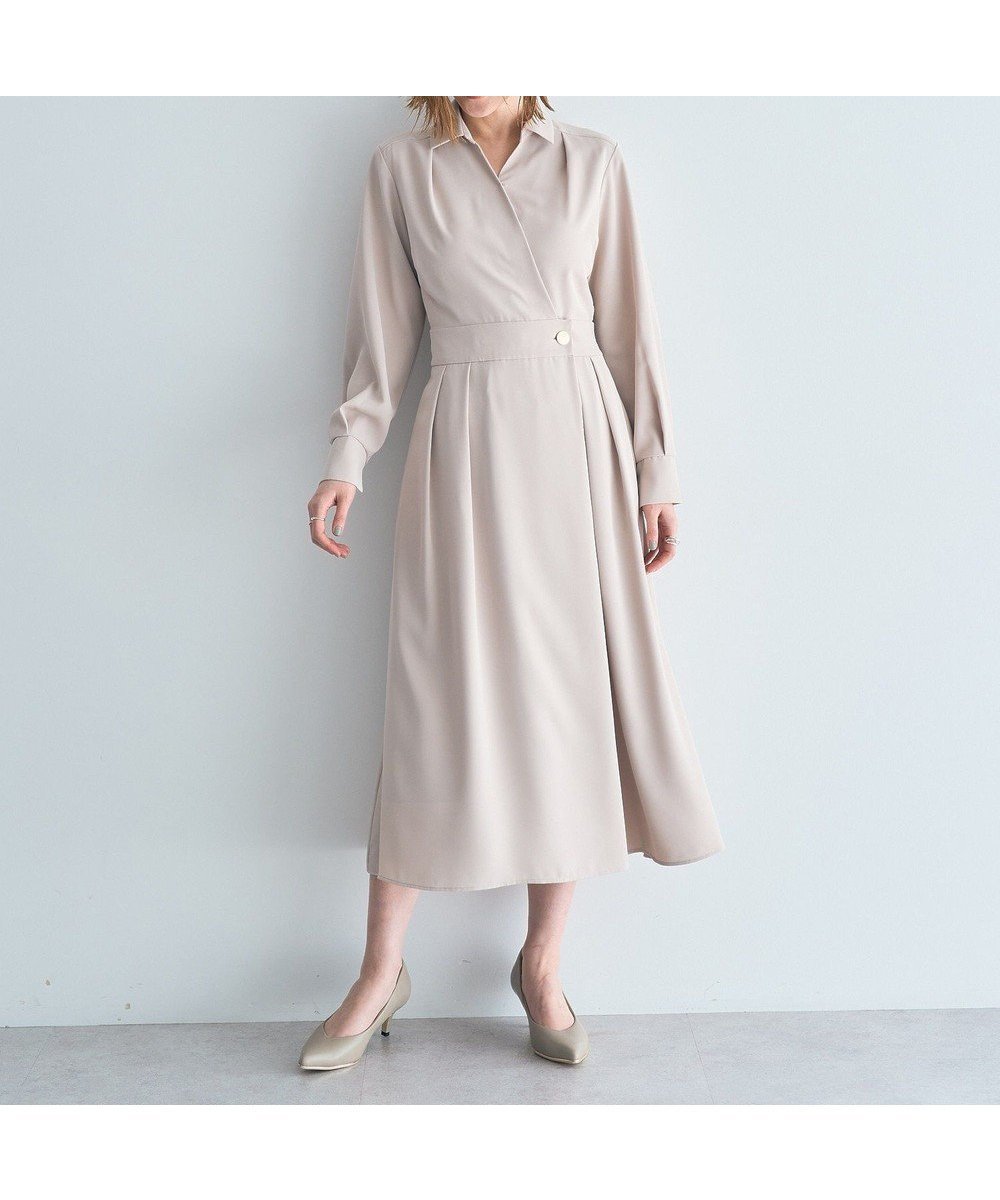 【イェッカ ヴェッカ/YECCA VECCA】のカシュクールタックワンピース インテリア・キッズ・メンズ・レディースファッション・服の通販 founy(ファニー) 　ファッション　Fashion　レディースファッション　Ladies' Fashion Online　ワンピース　Dress　おすすめ　Recommend　セレモニー　Ceremony　ポケット　Pocket　エレガント 上品　Elegant　夏　Summer　春　Spring　S/S・春夏　Ss・Spring/Summer　Light Beige|ID: prp329100004588700 ipo3291000000032660077