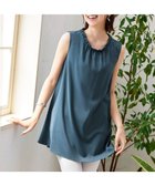 【ティアクラッセ/Tiaclasse】の【洗える】体型カバーも叶うフリルカラーチュニックブラウス ブルー|ID: prp329100004588821 ipo3291000000034526438