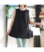 【ティアクラッセ/Tiaclasse】の【洗える】体型カバーも叶うフリルカラーチュニックブラウス ブラック|ID: prp329100004588821 ipo3291000000034526439