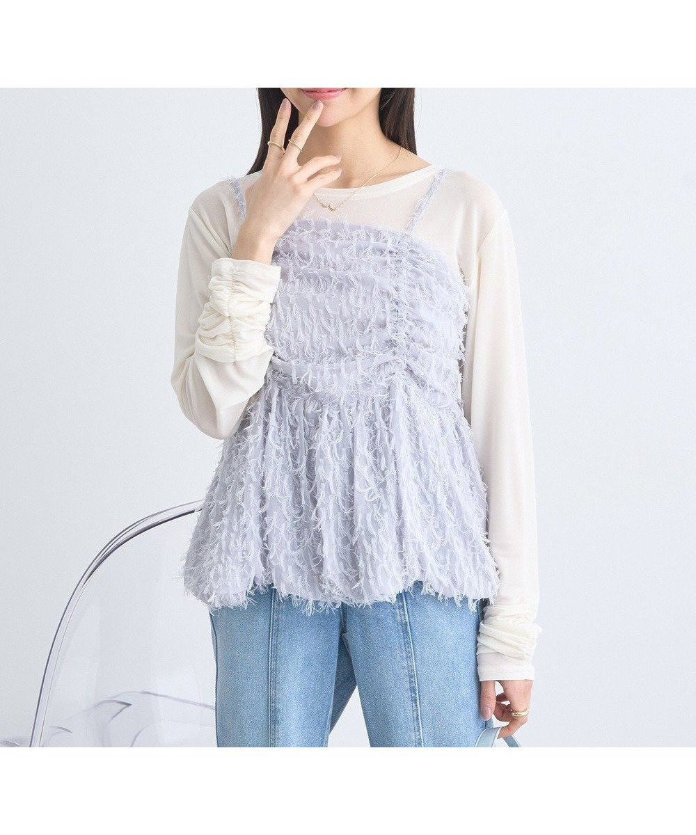 【アースミュージックアンドエコロジー/earth music&ecology】のフロントギャザーフリンジキャミトップス 人気、トレンドファッション・服の通販 founy(ファニー) 　ファッション　Fashion　レディースファッション　Ladies' Fashion Online　アウター　Coat Outerwear　トップス・カットソー　Tops/Tshirt　キャミソール / ノースリーブ　No Sleeves　ベスト/ジレ　Gilets/Vests　おすすめ　Recommend　ギャザー　Gather　シフォン　Chiffon　ドレープ　Drape　バルーン　Balloon　ベスト　Vest　ポケット　Pocket　エレガント 上品　Elegant　夏　Summer　春　Spring　S/S・春夏　Ss・Spring/Summer　 other-1|ID: prp329100004588853 ipo3291000000032553864