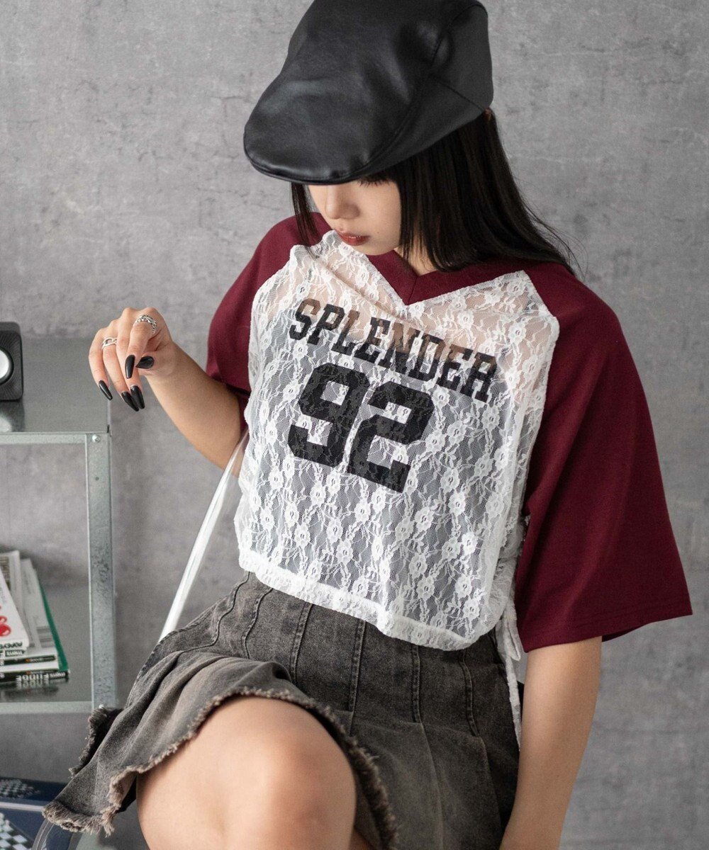 【ウィゴー/WEGO】のラグランレースサイドドロストショートT インテリア・キッズ・メンズ・レディースファッション・服の通販 founy(ファニー) 　ファッション　Fashion　レディースファッション　Ladies' Fashion Online　トップス・カットソー　Tops/Tshirt　シャツ/ブラウス　Shirts/Blouses　ロング / Tシャツ　T-Shirts　カットソー　Cut and Sewn　おすすめ　Recommend　カットソー　Cut And Sew　ショート　Short　スマホ　Smartphone　タンク　Tank　トレンド　Trend　プチプライス・低価格　Affordable　レース　Race　人気　Popularity　再入荷　Restock/Back In Stock/Re Arrival　半袖　Short Sleeve　夏　Summer　春　Spring　S/S・春夏　Ss・Spring/Summer　ワイン|ID: prp329100004588933 ipo3291000000032554944