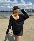 【ウィゴー/WEGO】の【ラッシュガード/吸水速乾/UVカット/日焼け対策/体型カバー】リブドロストデザイントップス ブラック|ID: prp329100004588950 ipo3291000000033656395