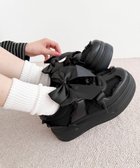 【ウィゴー/WEGO】のダブルリボンフリルスニーカー ブラック|ID: prp329100004588957 ipo3291000000032672167