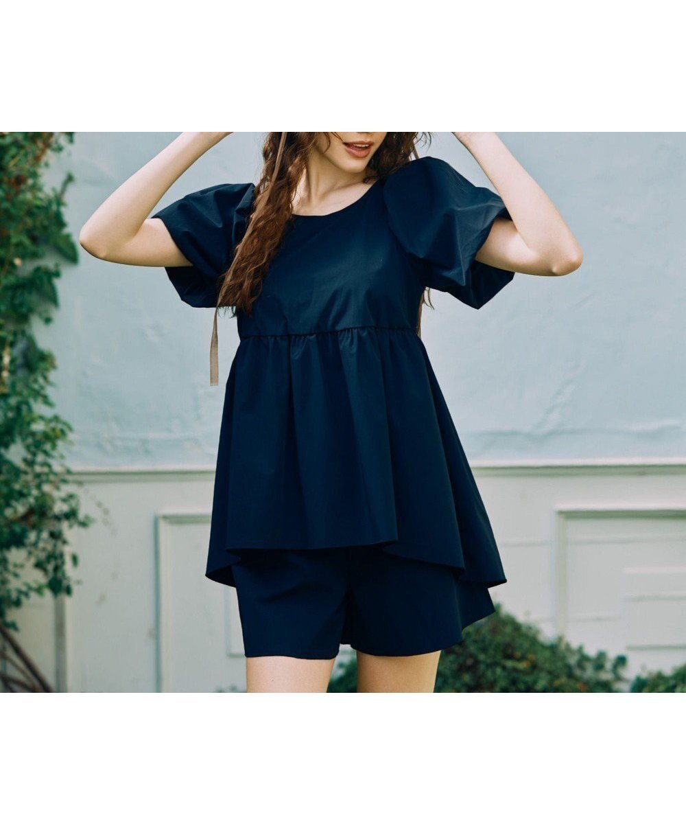 【三愛水着楽園/San-ai Resort】の【UPF50+】 パフスリーブキュロット3点セット 9M・11L 【San-ai Resort(サンアイリゾート)】 インテリア・キッズ・メンズ・レディースファッション・服の通販 founy(ファニー) 　ファッション　Fashion　レディースファッション　Fashion for Women　水着　Swimwear　レディース水着・ビーチウェア　Swimwear & Beachwear　アンダー　Underwear Essentials　ショート　Short, Short Length　スリーブ　Sleeve, Long Sleeve / Short Sleeve　バランス　Balance, Style Balance　フィット　Fit, Slim Fit　フェミニン　Feminine, Girly　フレア　Flare, Flared　ボトム　Bottoms, Lower Wear　ポケット　Pocket, Pocket Detail　水着　Swimsuit, Swimwear　ラップ　Wrap, Wrap Design　リラックス　Relax, Relaxed Fit　ワイヤー　Wire, Wired Bra　A/W・秋冬　Autumn/Winter　S/S・春夏　SS, Spring/Summer, Warm Season　おすすめ　Recommended / Our Picks　夏　Summer　エレガント 上品　Elegant　ブラック|ID: prp329100004588984 ipo3291000000033655915