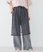 【アースミュージックアンドエコロジー/earth music&ecology】のストライプレースレイヤードスカート Black|ID: prp329100004589025 ipo3291000000033656229