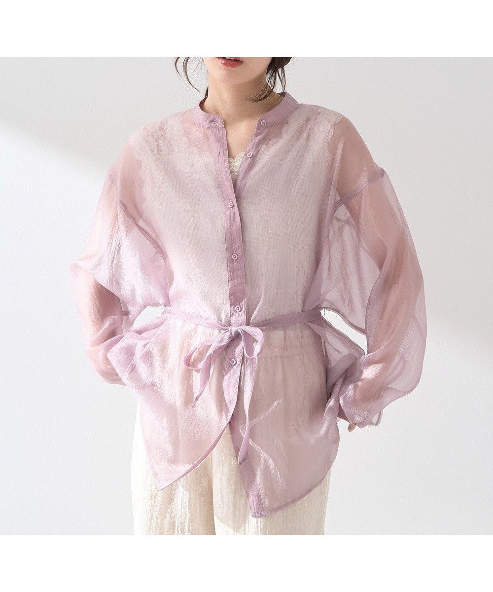 【アースミュージックアンドエコロジー/earth music&ecology】のウエストベルトシアーシャツ 人気、トレンドファッション・服の通販 founy(ファニー) 　ファッション　Fashion　レディースファッション　Fashion for Women　トップス・カットソー　Cut & Sew Tops　シャツ・ブラウス・オフィスカジュアル　Elegant Blouses & Button-Ups　ベルト&ウエストマーク　Belts & Waist Accessories　おすすめ　Recommended / Our Picks　シアー　Sheer, See-Through　フォルム　Silhouette, Form　ポケット　Pocket, Pocket Detail　リボン　Ribbon, Bow　夏　Summer　春　Spring　S/S・春夏　SS, Spring/Summer, Warm Season　 other-1|ID: prp329100004589029 ipo3291000000032673391