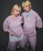 【ウィゴー/WEGO】の【ユニセックス着用ITEM】ダメージアップリケグラフィックT(SS) ピンク|ID: prp329100004589050 ipo3291000000032673118