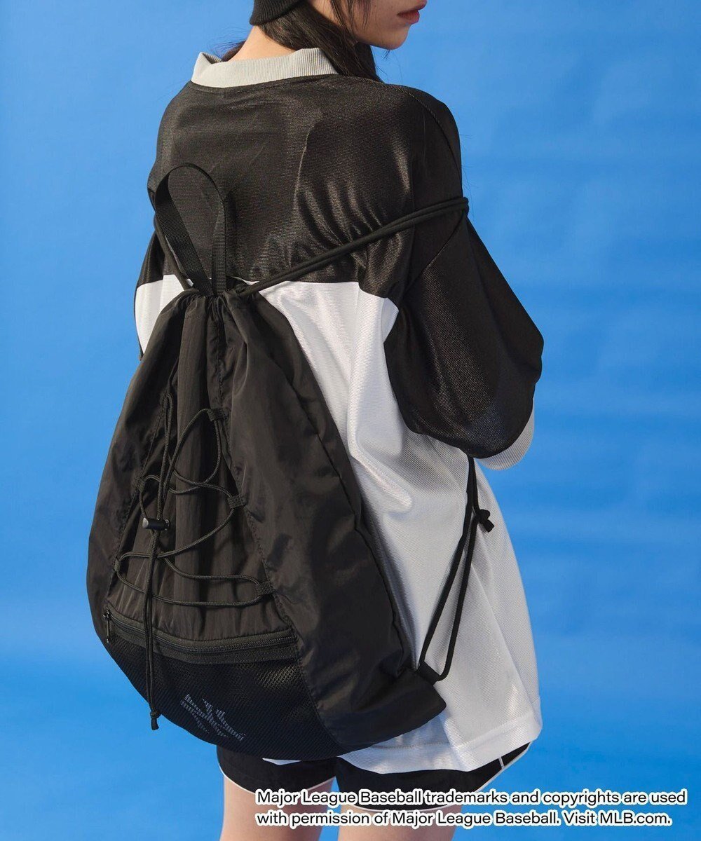 【ウィゴー/WEGO】の別注MLBドローコードナップサック インテリア・キッズ・メンズ・レディースファッション・服の通販 founy(ファニー) 　ファッション　Fashion　レディースファッション　Ladies' Fashion Online　バッグ　Bag　スポーツ　Sports　スマホ　Smartphone　フロント　Front　ポケット　Pocket　メッシュ　Mesh　リュック　Ruck Sack　別注　Special Order　軽量　Lightweight　ブラック|ID: prp329100004589104 ipo3291000000032672862