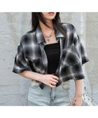 【ウィゴー/WEGO】のショートチェックシャツ(S) ブラック|ID: prp329100004589107 ipo3291000000033656351