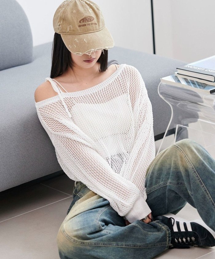 【ウィゴー/WEGO】の2WAYオフショルメッシュニット インテリア・キッズ・メンズ・レディースファッション・服の通販 founy(ファニー) https://founy.com/ ファッション Fashion レディースファッション Fashion for Women トップス・カットソー Cut & Sew Tops ニット Knit Tops & Sweaters インナー Innerwear キャミ Camisole, Cami Top ショート Short, Short Length スマホ Smartphone, Mobile Device セーター Sweater, Knitwear タンク Tank Top, Sleeveless Top トレンド Trend, Trending Now 夏 Summer 春 Spring S/S・春夏 SS, Spring/Summer, Warm Season 長袖 Long Sleeve, Full Sleeve |ID: prp329100004589121 ipo3291000000033656370