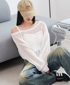 【ウィゴー/WEGO】の2WAYオフショルメッシュニット ホワイト|ID: prp329100004589121 ipo3291000000033656371