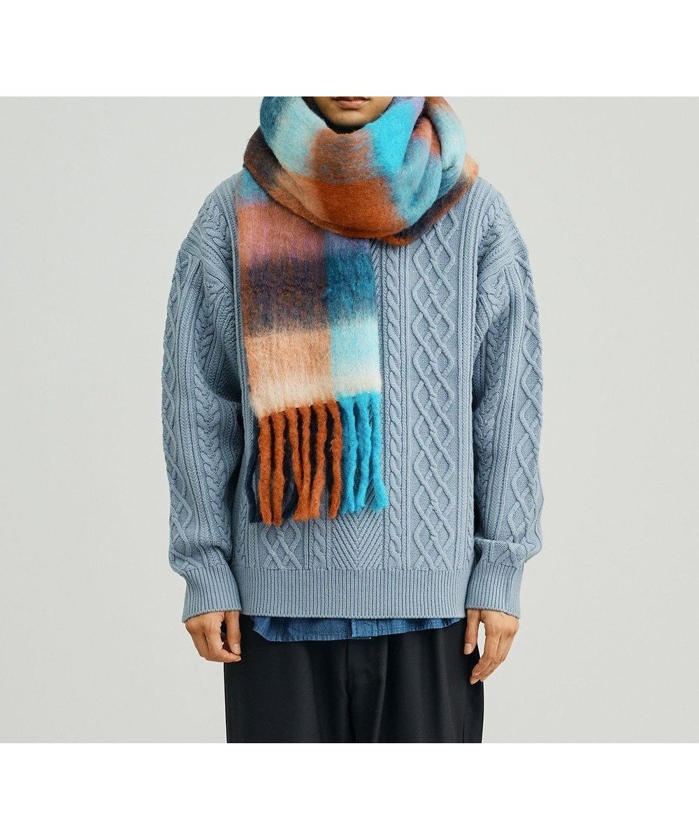 【ジェイプレスヨークストリート/J.PRESS YORK STREET】の【UNISEX】アランケーブル クルーニット インテリア・キッズ・メンズ・レディースファッション・服の通販 founy(ファニー) 　ファッション　Fashion　レディースファッション　Ladies' Fashion Online　トップス・カットソー　Tops/Tshirt　ニット　Knit Tops　ユニセックス　Unisex　アクリル　Acrylic　クラシック　Classic　セーター　Sweater　フィット　Fit　ボトム　Bottom　リラックス　Relax　秋　Autumn/Fall　A/W・秋冬　Aw・Autumn/Winter・Fw・Fall-Winter　サックスブルー系|ID: prp329100004589375 ipo3291000000032559145