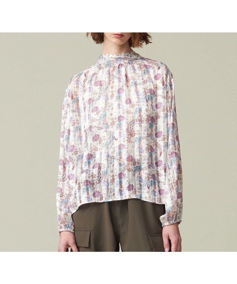 【ジェイプレスヨークストリート/J.PRESS YORK STREET】の【WOMEN】ボウタイブラウス インテリア・キッズ・メンズ・レディースファッション・服の通販 founy(ファニー) 　ファッション　Fashion　レディースファッション　Ladies' Fashion Online　トップス・カットソー　Tops/Tshirt　シャツ/ブラウス　Shirts/Blouses　カーゴパンツ　Cargo Pants　サテン　Satin　スカーフ　Scarf　ストライプ　Stripe　プリント　Print　ワイド　Wide　夏　Summer　春　Spring　S/S・春夏　Ss・Spring/Summer　無地　Plain Color　ホワイト系5|ID: prp329100004589409 ipo3291000000032559537