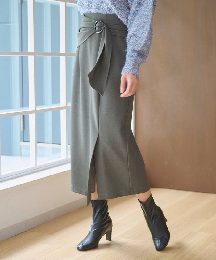 【フェルゥ/Feroux】の【洗える】バックルデザイン タイトスカート インテリア・キッズ・メンズ・レディースファッション・服の通販 founy(ファニー) https://founy.com/ ファッション Fashion レディースファッション Ladies' Fashion Online スカート Skirt バッグ Bag おすすめ Recommend スリット Slit タイトスカート Tight Skirt ツイル Twill フロント Front モノトーン Monotone 洗える Washable 無地 Plain Color A/W・秋冬 Aw・Autumn/Winter・Fw・Fall-Winter |ID: prp329100004589462 ipo3291000000032560146