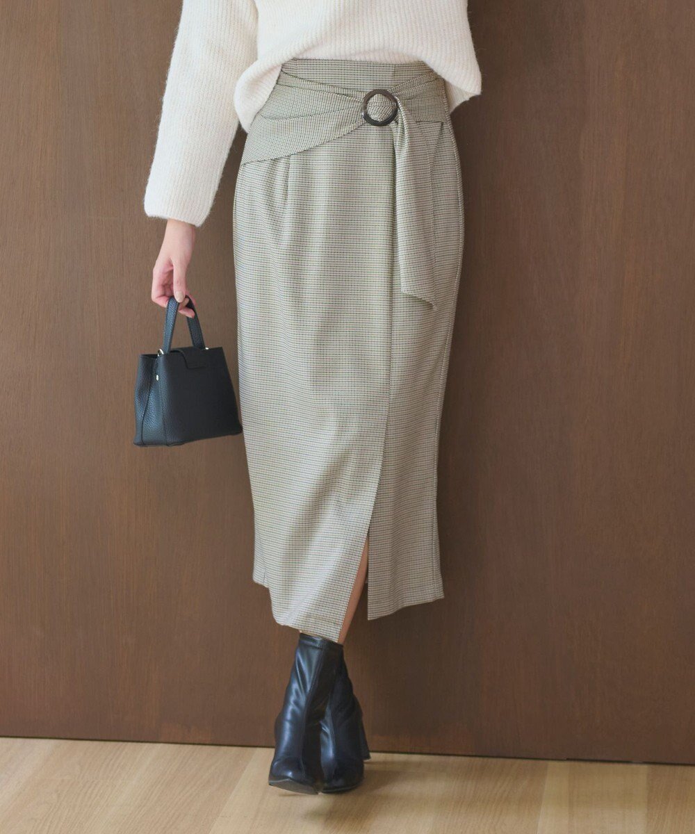 【フェルゥ/Feroux】の【洗える】バックルデザイン タイトスカート インテリア・キッズ・メンズ・レディースファッション・服の通販 founy(ファニー) 　ファッション　Fashion　レディースファッション　Ladies' Fashion Online　スカート　Skirt　バッグ　Bag　おすすめ　Recommend　スリット　Slit　タイトスカート　Tight Skirt　ツイル　Twill　フロント　Front　モノトーン　Monotone　洗える　Washable　無地　Plain Color　A/W・秋冬　Aw・Autumn/Winter・Fw・Fall-Winter　ベージュ系2|ID: prp329100004589462 ipo3291000000032560152
