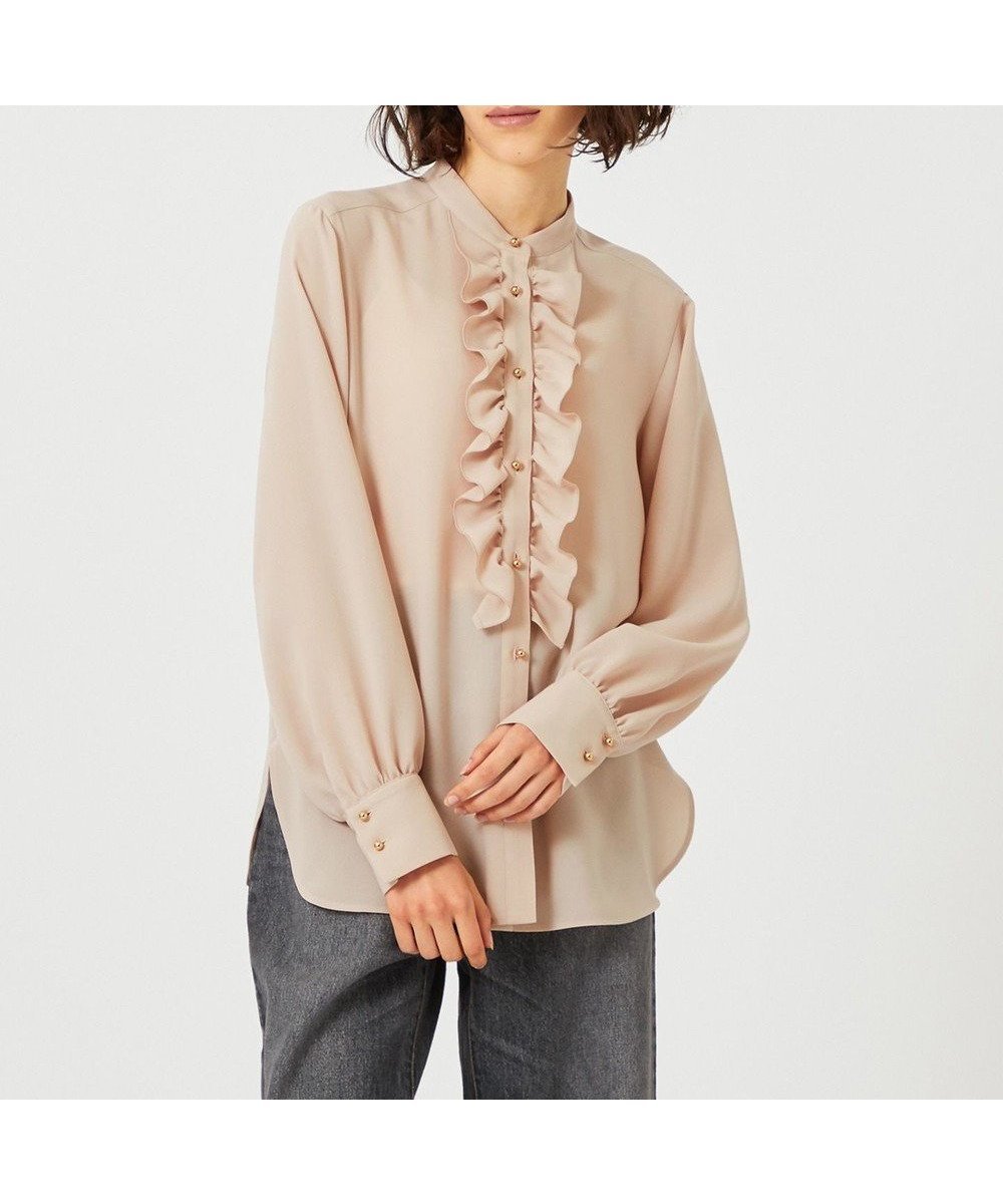 【ベイジ,/BEIGE,】の【WEB限定】STOW / フリルブラウス インテリア・キッズ・メンズ・レディースファッション・服の通販 founy(ファニー) 　ファッション　Fashion　レディースファッション　Ladies' Fashion Online　トップス・カットソー　Tops/Tshirt　シャツ/ブラウス　Shirts/Blouses　おすすめ　Recommend　ジャケット　Jacket　ジョーゼット　Georgette　ストレート　Straight　フリル　Frills　定番　Standard　洗える　Washable　A/W・秋冬　Aw・Autumn/Winter・Fw・Fall-Winter　Nude|ID: prp329100004589680 ipo3291000000032563445
