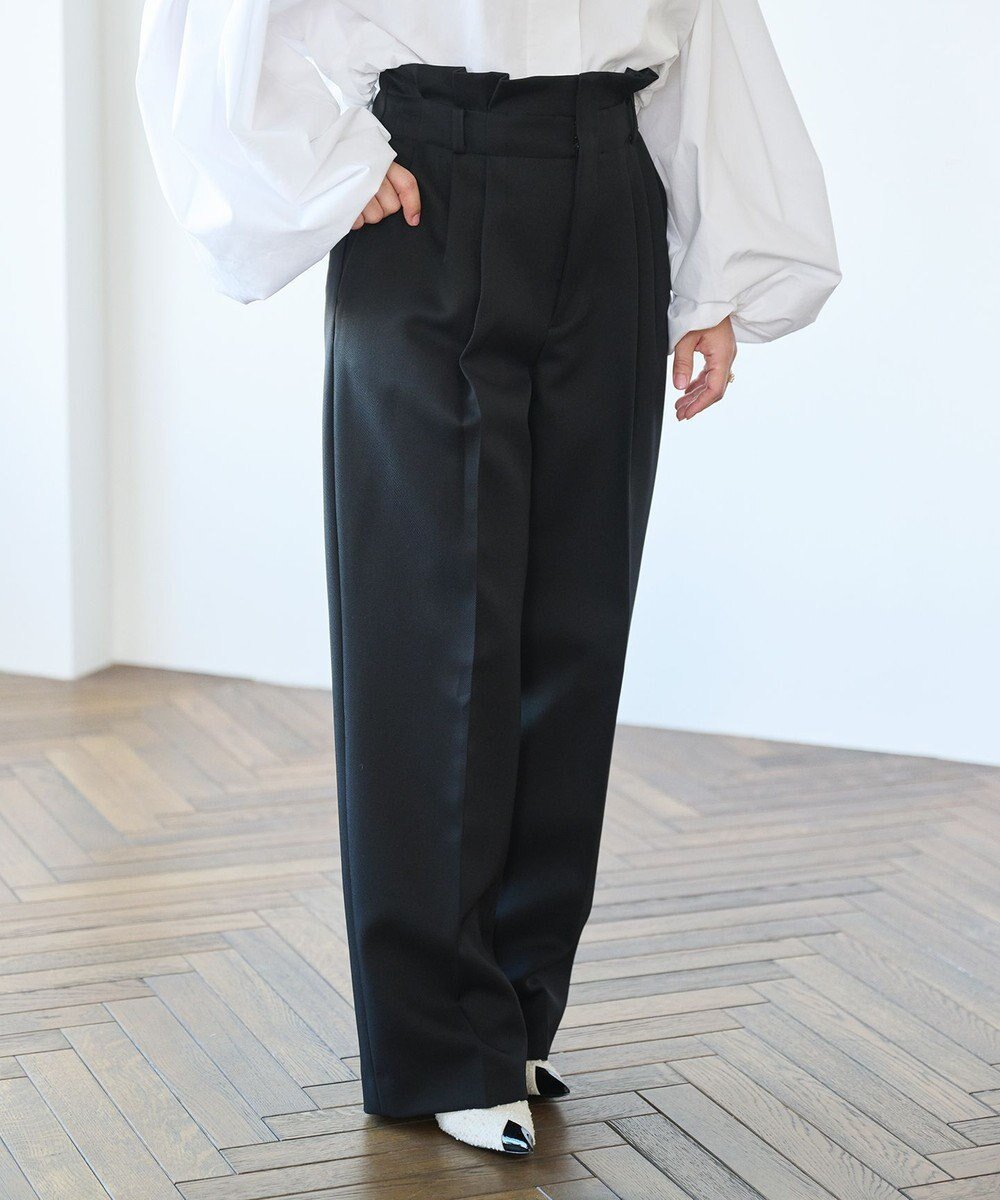 【ハッシュニュアンス/#Newans】のハイウエスト2タックパンツ インテリア・キッズ・メンズ・レディースファッション・服の通販 founy(ファニー) ファッション Fashion レディースファッション Fashion for Women パンツ Pants & Trousers センター Center, Center Line ワイド Wide, Wide Fit 夏 Summer 春 Spring S/S・春夏 SS, Spring/Summer, Warm Season ブラック|ID: prp329100004589698 ipo3291000000034484620