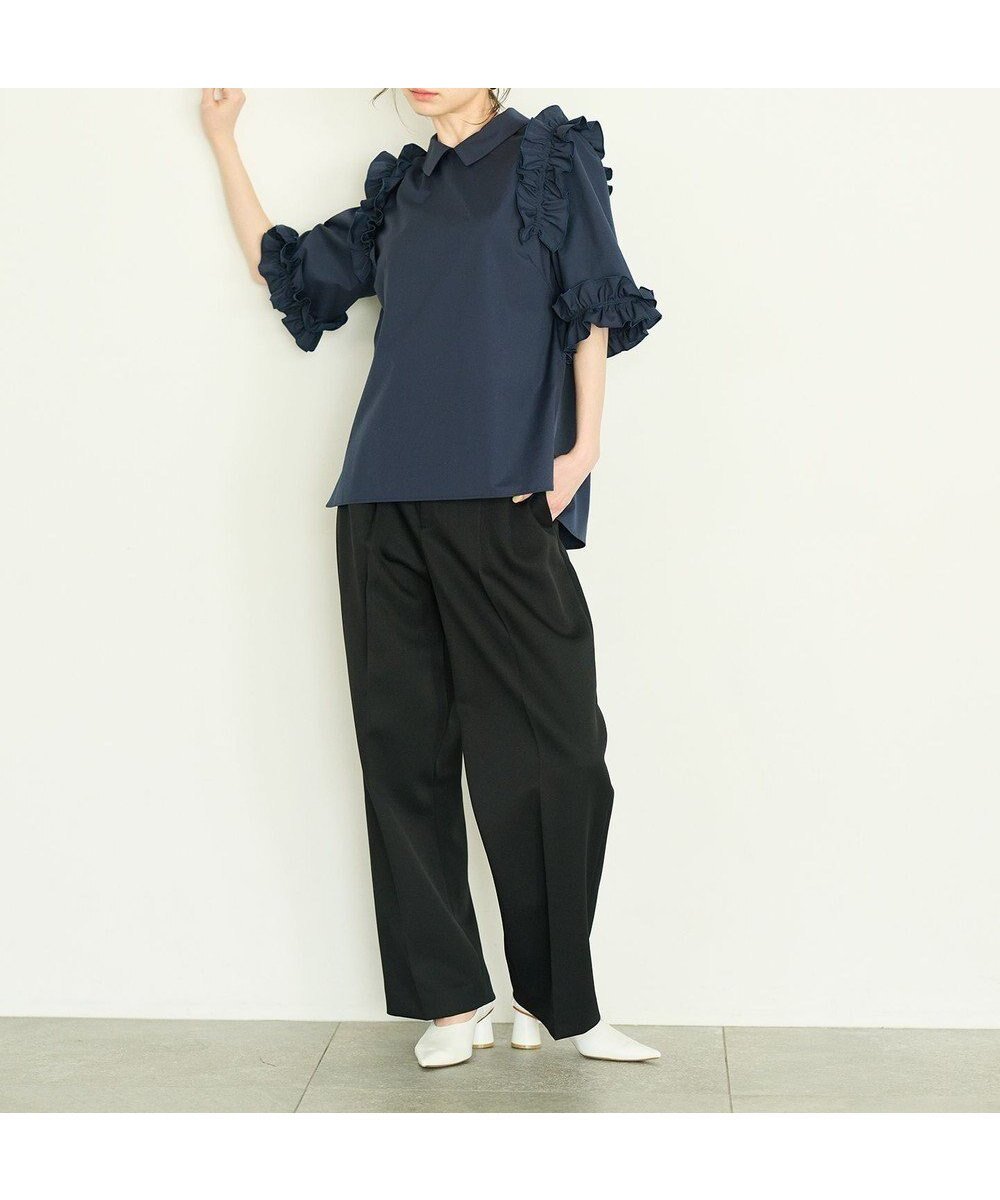 【ハッシュニュアンス/#Newans】のハイウエスト2タックパンツ インテリア・キッズ・メンズ・レディースファッション・服の通販 founy(ファニー) 　ファッション　Fashion　レディースファッション　Fashion for Women　パンツ　Pants & Trousers　センター　Center, Center Line　ワイド　Wide, Wide Fit　夏　Summer　春　Spring　S/S・春夏　SS, Spring/Summer, Warm Season　ブラック|ID: prp329100004589698 ipo3291000000035558731