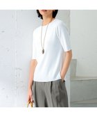 【23区/NIJYUSANKU】の【洗える】レーヨンポリエステルストレッチ 5分袖 ニット 人気、トレンドファッション・服の通販 founy(ファニー) ファッション Fashion レディースファッション Fashion for Women トップス・カットソー Cut & Sew Tops ニット Knit Tops & Sweaters オレンジ Orange 春 Spring 洗える Machine Washable ストレッチ Stretch, Stretchy Fabric スリット Slit, Slit Detail セーター Sweater, Knitwear ベーシック Basic, Essential ボーダー Border, Stripe ラウンド Round, Round Neck S/S・春夏 SS, Spring/Summer, Warm Season 夏 Summer 2024年 2024 2024春夏・S/S Spring/Summer 2024 SS24 エレガント 上品 Elegant thumbnail ホワイト系|ID: prp329100004589730 ipo3291000000033618163