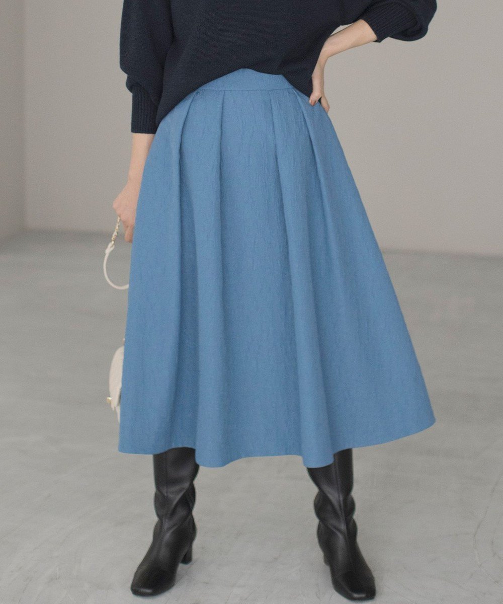 【組曲/KUMIKYOKU】の【WEB限定カラーあり】フラワーラメジャカード フレアスカート インテリア・キッズ・メンズ・レディースファッション・服の通販 founy(ファニー) 　ファッション　Fashion　レディースファッション　Fashion for Women　スカート　Skirts　Aライン・フレアスカート　A-Line & Flared Skirts　春　Spring　ジャカード／ジャガード　Jacquard, Woven Pattern　フィット　Fit, Slim Fit　フェミニン　Feminine, Girly　フレア　Flare, Flared　ボーダー　Border, Stripe　モチーフ　Motif, Design Theme　リラックス　Relax, Relaxed Fit　冬　Winter / This Winter　A/W・秋冬　Autumn/Winter　S/S・春夏　SS, Spring/Summer, Warm Season　夏　Summer　ブルー系|ID: prp329100004589731 ipo3291000000035636745