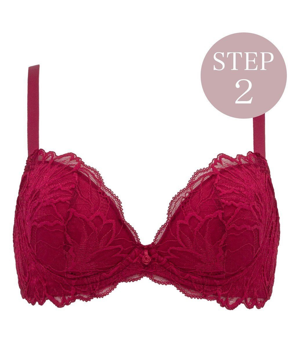 【ブラデリス ニューヨーク/BRADELIS New York】の【BRADELIS New York/ 育乳補整ブラ・STEP2 寄せる】ナオミステップ2ブラ24A1 インテリア・キッズ・メンズ・レディースファッション・服の通販 founy(ファニー) 　ファッション　Fashion　レディースファッション　Fashion for Women　アンダー　Underwear Essentials　コンパクト　Compact, Small Size　切替　Switching, Contrast Panel　シンプル　Simple, Minimal　バランス　Balance, Style Balance　フロント　Front, Front Design　ブラジャー　Bra, Lingerie　ポケット　Pocket, Pocket Detail　モチーフ　Motif, Design Theme　ラップ　Wrap, Wrap Design　レース　Lace, Lace Fabric　ローズ　Rose, Rose Motif　ワイヤー　Wire, Wired Bra　A/W・秋冬　Autumn/Winter　おすすめ　Recommended / Our Picks　レッド|ID: prp329100004589769 ipo3291000000033301945