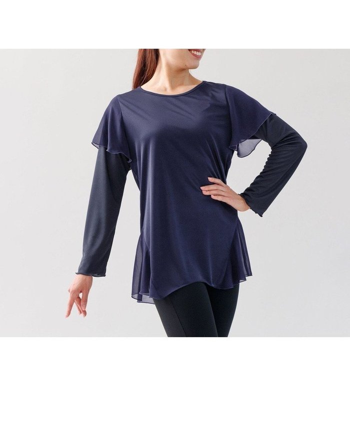 【チャコット/Chacott】のシフォンレイヤードTシャツ インテリア・キッズ・メンズ・レディースファッション・服の通販 founy(ファニー) https://founy.com/ ファッション Fashion レディースファッション Ladies' Fashion Online トップス・カットソー Tops/Tshirt シャツ/ブラウス Shirts/Blouses ロング / Tシャツ T-Shirts おすすめ Recommend シアー Sheer シフォン Chiffon ジョーゼット Georgette ストレッチ Stretch ドレープ Drape ブライト Bright レギンス Leggings |ID: prp329100004589805 ipo3291000000032564896