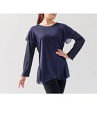 【チャコット/Chacott】のシフォンレイヤードTシャツ ネイビー|ID: prp329100004589805 ipo3291000000032564897
