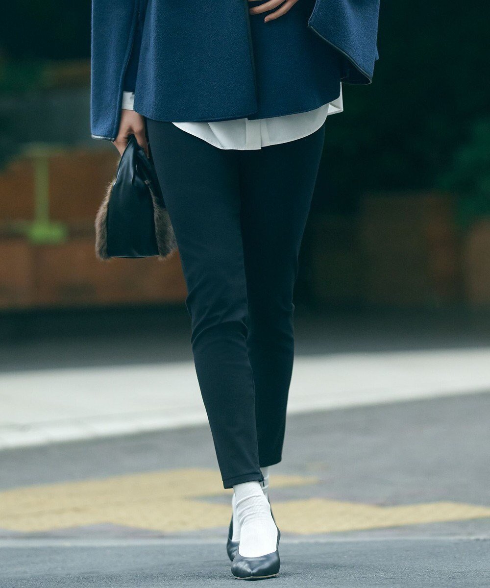 【23区/NIJYUSANKU】の【洗える】ストレッチポンチ レギンス インテリア・キッズ・メンズ・レディースファッション・服の通販 founy(ファニー) 　ファッション　Fashion　レディースファッション　Fashion for Women　パンツ　Pants & Trousers　レギンス　Leggings & Stretch Pants　おすすめ　Recommended / Our Picks　ストレッチ　Stretch, Stretchy Fabric　スリット　Slit, Slit Detail　チュニック　Tunic, Long Top　フィット　Fit, Slim Fit　レギンス　Leggings, Stretch Pants　ロング　Long, Long-Length　エレガント 上品　Elegant　夏　Summer　春　Spring　S/S・春夏　SS, Spring/Summer, Warm Season　洗える　Machine Washable　ブラック系|ID: prp329100004589820 ipo3291000000033690027