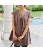 【ティアクラッセ/Tiaclasse】の【洗える】フレアフレンチチュニックブラウス モカ|ID: prp329100004589990 ipo3291000000034757253