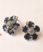 【ティアクラッセ/Tiaclasse】のカラーフラワーピアス ネイビー×シルバー|ID: prp329100004590080 ipo3291000000033684233