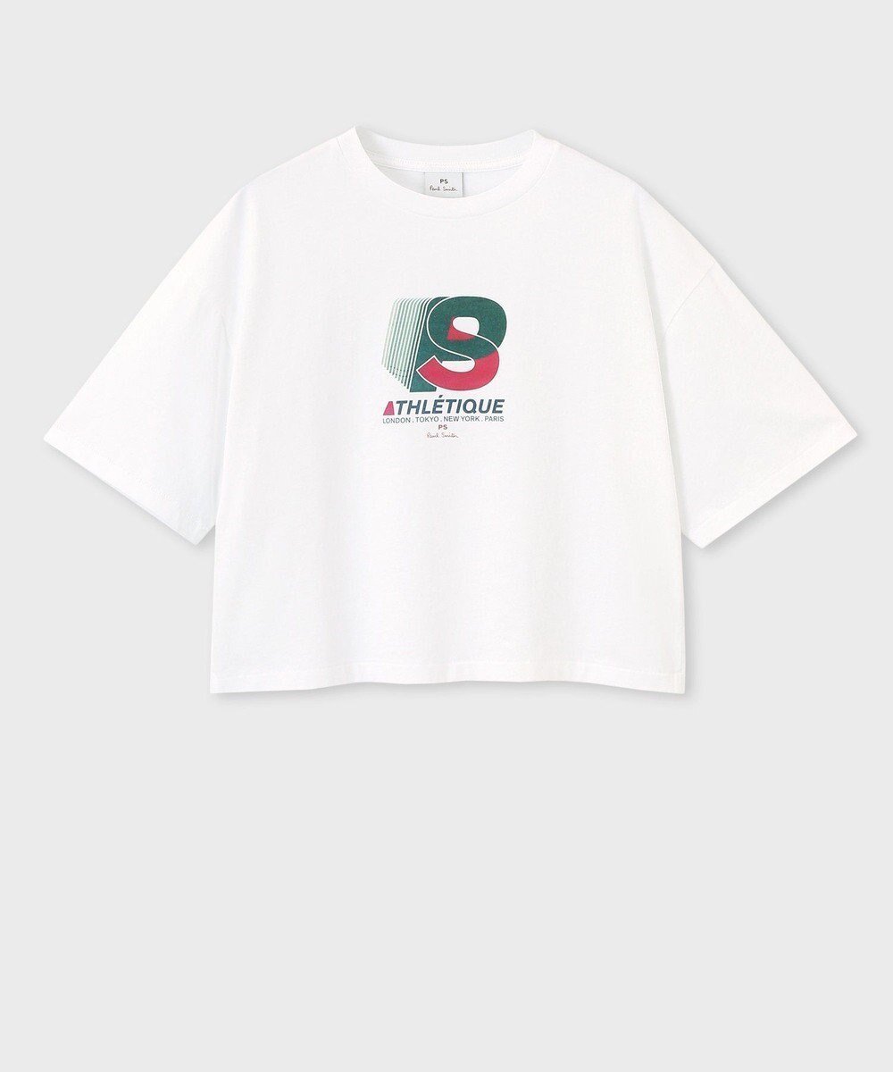 【ポール スミス/Paul Smith】のアスレチック クロップド 半袖Tシャツ インテリア・キッズ・メンズ・レディースファッション・服の通販 founy(ファニー) 　ファッション　Fashion　レディースファッション　Fashion for Women　トップス・カットソー　Cut & Sew Tops　シャツ・ブラウス・オフィスカジュアル　Elegant Blouses & Button-Ups　ロングTシャツ・Tシャツ　Longline T-Shirts & Tees　カットソー・ベーシックTシャツ　Cut-and-Sewn Tops / Stretch Tees & Basics　おすすめ　Recommended / Our Picks　カットソー　Cut and Sewn Top　クロップド　Cropped, Short Length　スタイリッシュ　Stylish, Fashionable　プリント　Print, Printed Pattern　半袖　Short Sleeve, Half Sleeve　夏　Summer　S/S・春夏　SS, Spring/Summer, Warm Season　A/W・秋冬　Autumn/Winter　ホワイト|ID: prp329100004590409 ipo3291000000032571452