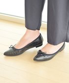 【ヌーベルローブオウ/nouvelleRobe Ou】の【本革・高反発・抗菌】Pointed ポインテッドトゥ 型押しバレエシューズ ブラックメッシュ|ID: prp329100004590418 ipo3291000000032601233