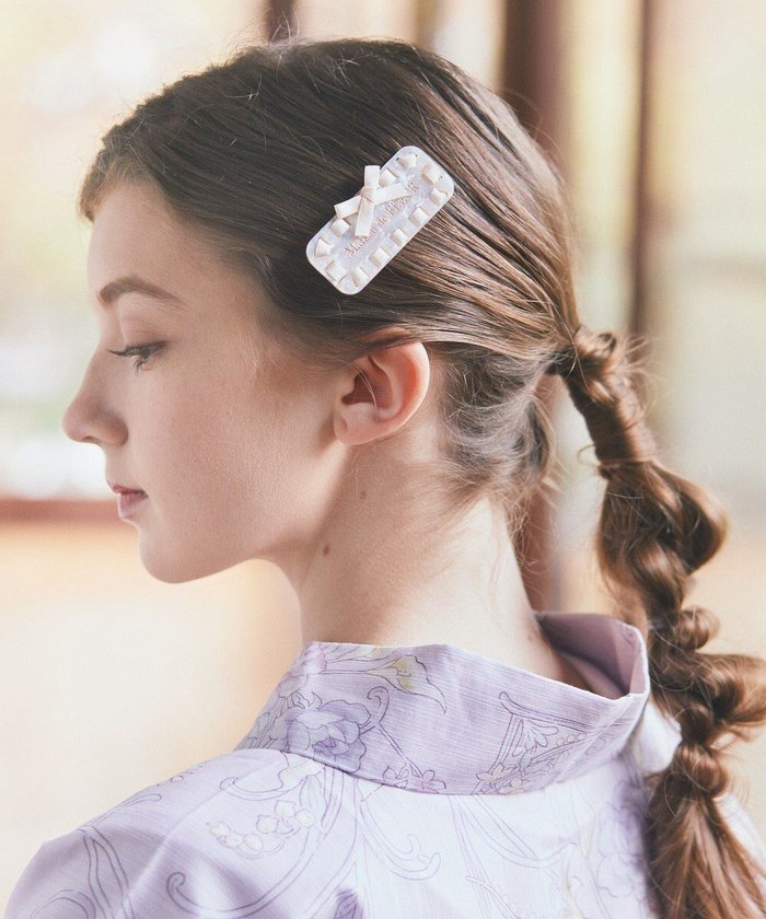 【メゾンドフルール/Maison de FLEUR】のクロッシェリボンクリップ インテリア・キッズ・メンズ・レディースファッション・服の通販 founy(ファニー) https://founy.com/ ファッション Fashion レディースファッション Ladies' Fashion Online シュシュ / ヘアアクセ Hair Accessories おすすめ Recommend アクセサリー Accessories サテン Satin バレッタ Valletta プレート Plate マーブル Marble |ID: prp329100004590425 ipo3291000000032571536