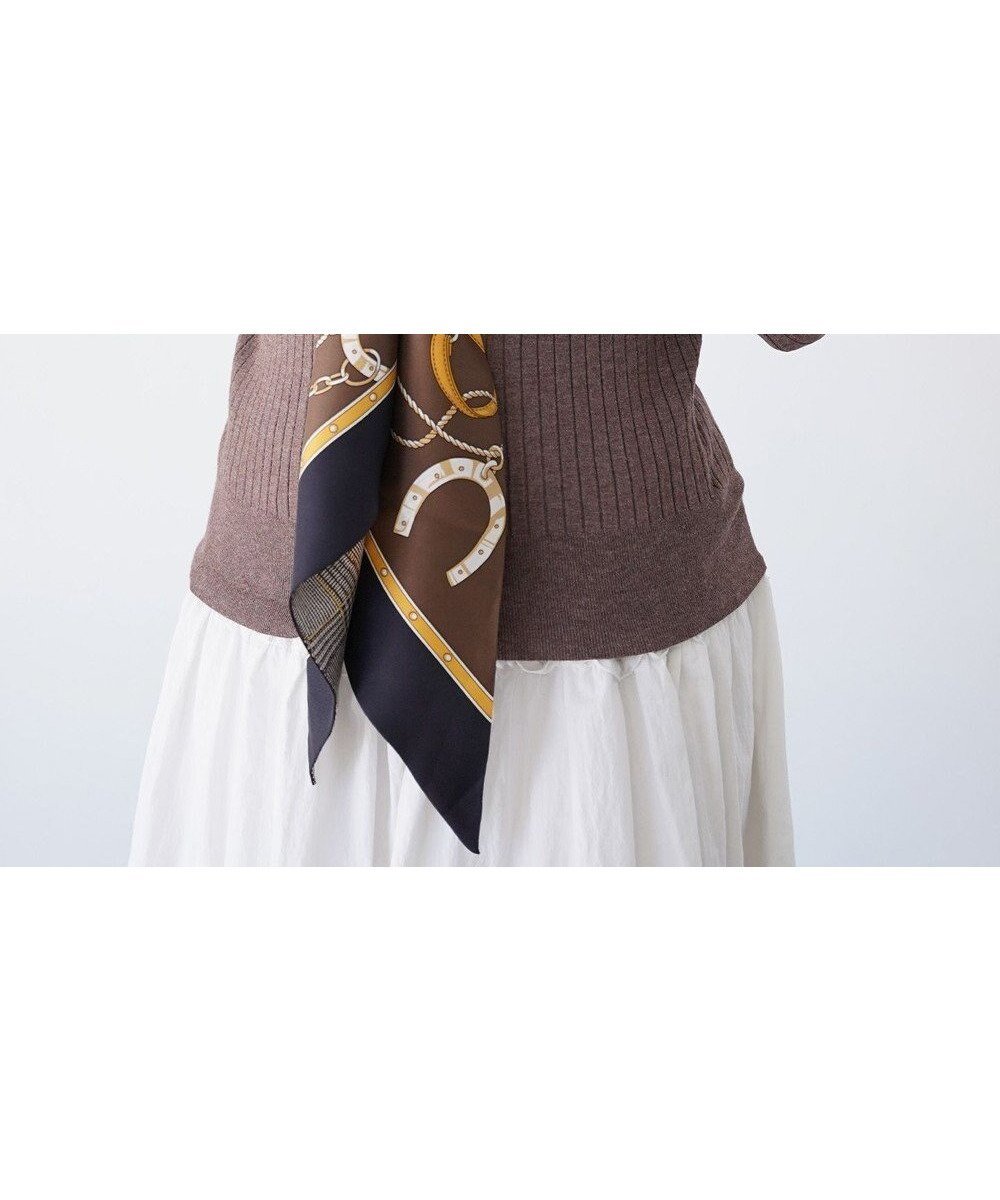 【マルカオリジナル/Marca originals】の【Marcaオリジナル】ベルト&グレンチェック剣先 シルクツイル 剣先スカーフ インテリア・キッズ・メンズ・レディースファッション・服の通販 founy(ファニー) 　ファッション　Fashion　レディースファッション　Ladies' Fashion Online　ベルト　Belts　クラシック　Classic　シルク　Silk　スカーフ　Scarf　ストール　Stall　チェック　Check　ドレープ　Drape　ハンカチ　Handkerchief　バンダナ　Bandana　プリント　Print　リバーシブル　Reversible　ブラウン×ブラック|ID: prp329100004590618 ipo3291000000032573923