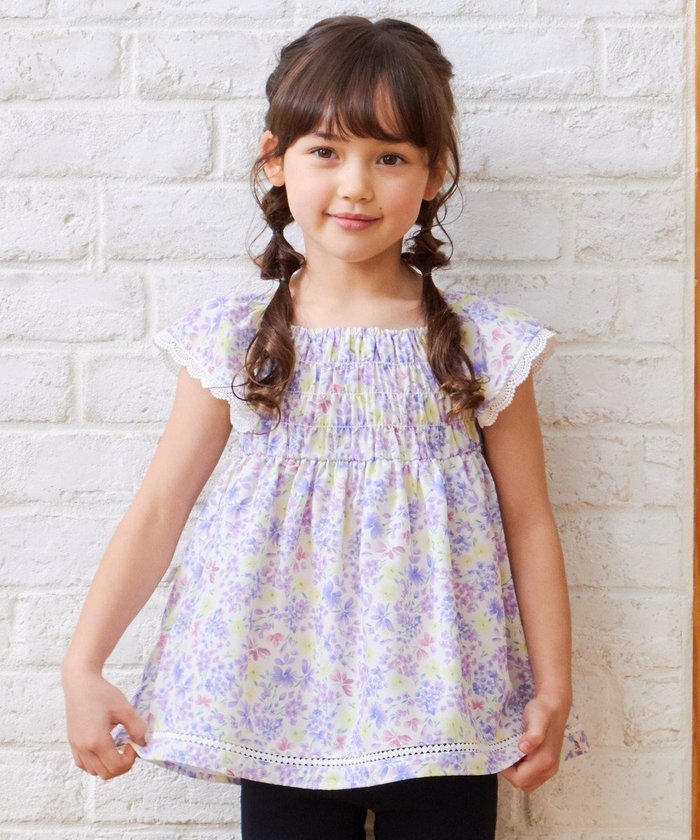 【エニファム/any FAM / KIDS】の花柄 ブラウス インテリア・キッズ・メンズ・レディースファッション・服の通販 founy(ファニー) https://founy.com/ ファッション Fashion キッズファッション KIDS Children’s Clothing トップス・カットソー Tops/Tees/Kids おすすめ Recommend シンプル Simple フレア Flare ポケット Pocket レース Race ワンポイント One Point 再入荷 Restock/Back In Stock/Re Arrival 半袖 Short Sleeve 夏 Summer 春 Spring S/S・春夏 Ss・Spring/Summer |ID: prp329100004590624 ipo3291000000032574018