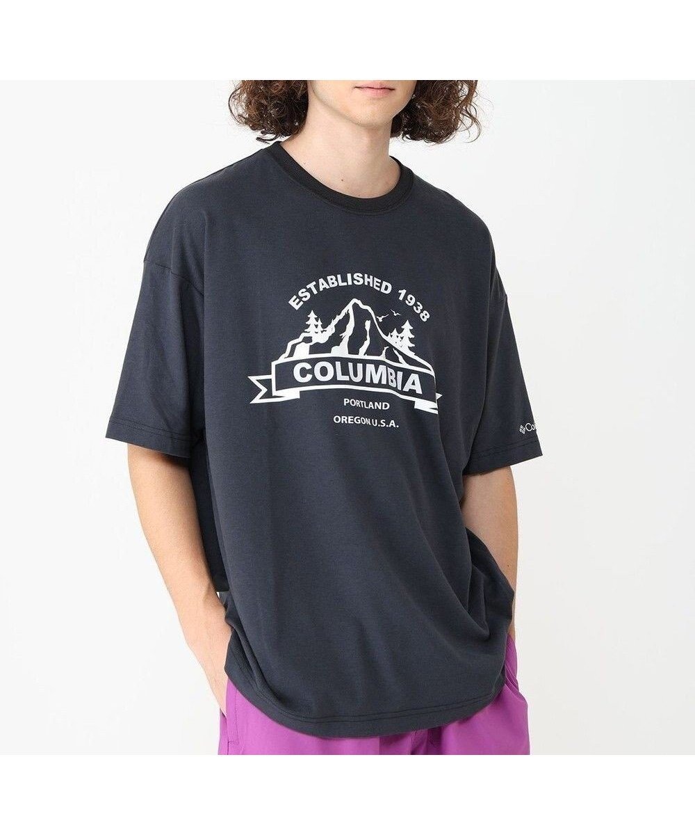 【コロンビア/Columbia / MEN】のColumbia/ コールド ベイ ダッシュ ショートスリーブティー /コロンビア インテリア・キッズ・メンズ・レディースファッション・服の通販 founy(ファニー) 　ファッション　Fashion　メンズファッション　Fashion for Men　トップス・カットソー　Cut & Sew Tops　メンズシャツ　Shirts　アウトドア　Outdoor Clothing　カットソー　Cut and Sewn Top　グラフィック　Graphic, Graphic Design　サークル　Circle, Round Design　トレンド　Trend, Trending Now　パターン　Pattern, Design Print　フィット　Fit, Slim Fit　プリント　Print, Printed Pattern　リラックス　Relax, Relaxed Fit　A/W・秋冬　Autumn/Winter　S/S・春夏　SS, Spring/Summer, Warm Season　おすすめ　Recommended / Our Picks　夏　Summer　Black、 Mountain|ID: prp329100004590647 ipo3291000000033357008