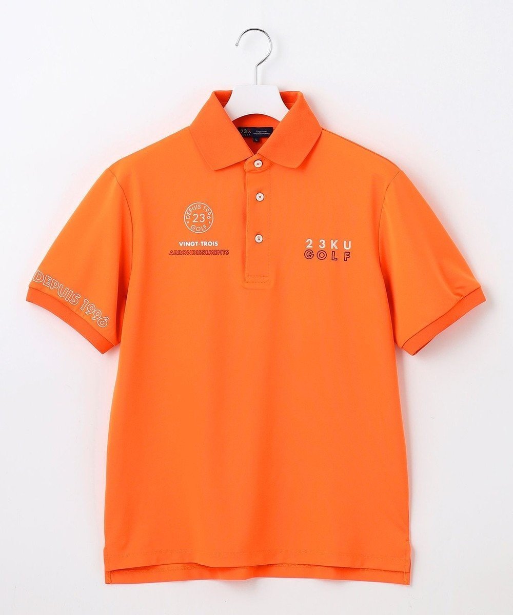 【23区 ゴルフ/23区GOLF / MEN】の【MEN】グラフィックロゴ 半袖ポロシャツ インテリア・キッズ・メンズ・レディースファッション・服の通販 founy(ファニー) 　ファッション　Fashion　メンズファッション　Men's Style Online　トップス・カットソー　Tops/Tshirt/Men　シャツ　Shirts　ポロシャツ　Polo Shirts　オレンジ　Orange　グラフィック　Graphic　ストレッチ　Stretch　ポロシャツ　Polo Shirt　半袖　Short Sleeve　夏　Summer　春　Spring　S/S・春夏　Ss・Spring/Summer　オレンジ系|ID: prp329100004590665 ipo3291000000032574833