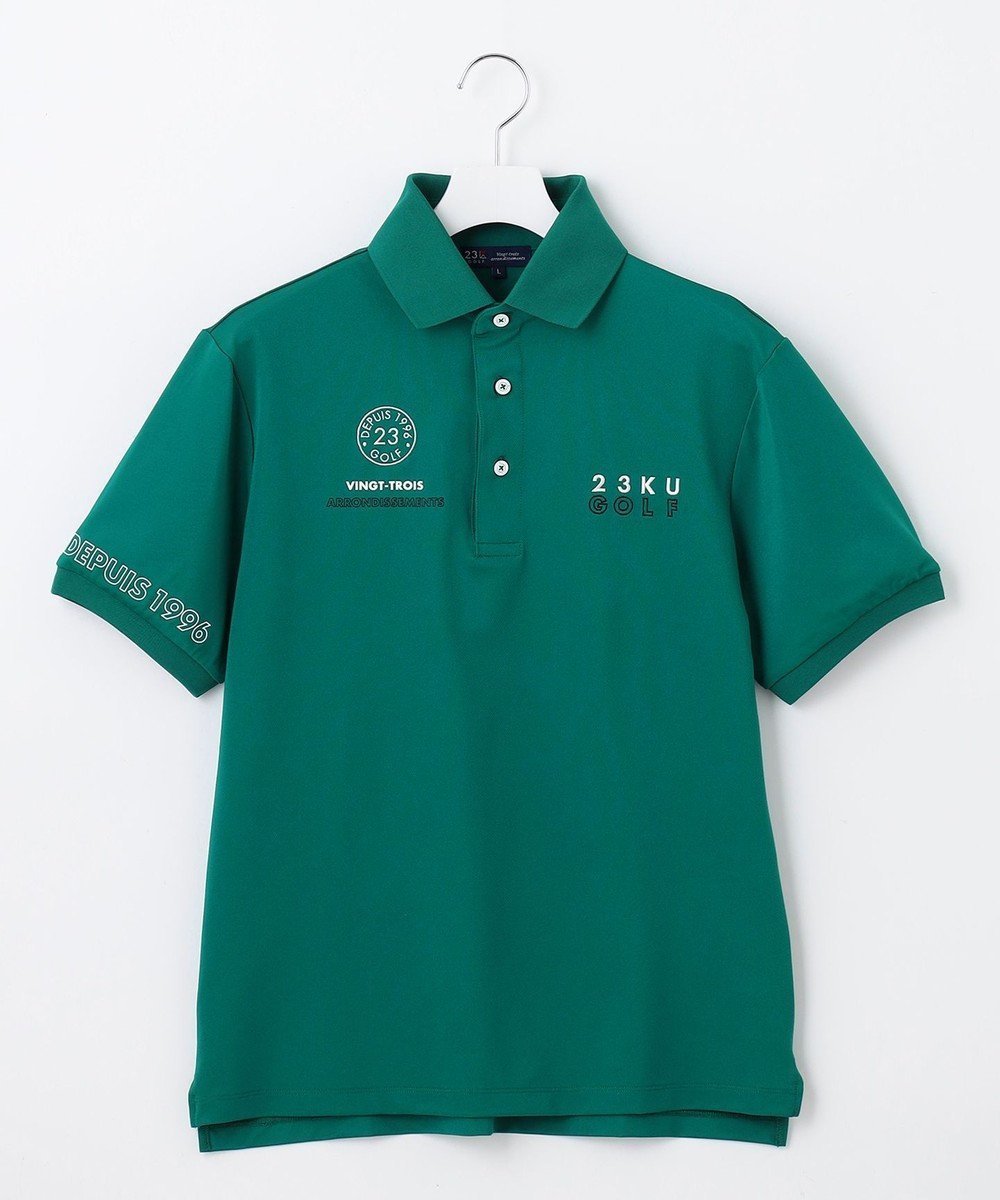 【23区 ゴルフ/23区GOLF / MEN】の【MEN】グラフィックロゴ 半袖ポロシャツ インテリア・キッズ・メンズ・レディースファッション・服の通販 founy(ファニー) 　ファッション　Fashion　メンズファッション　Men's Style Online　トップス・カットソー　Tops/Tshirt/Men　シャツ　Shirts　ポロシャツ　Polo Shirts　オレンジ　Orange　グラフィック　Graphic　ストレッチ　Stretch　ポロシャツ　Polo Shirt　半袖　Short Sleeve　夏　Summer　春　Spring　S/S・春夏　Ss・Spring/Summer　グリーン系|ID: prp329100004590665 ipo3291000000032574834