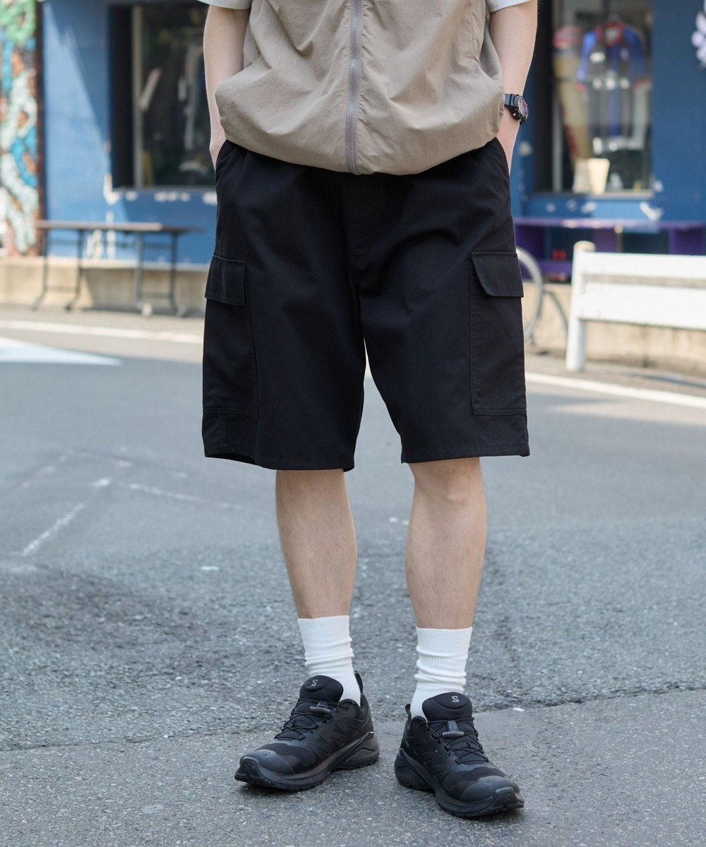 【ウィゴー/WEGO / MEN】の【ウエストゴム】イージーバギーカーゴショーツ インテリア・キッズ・メンズ・レディースファッション・服の通販 founy(ファニー) 　ファッション　Fashion　メンズファッション　Men's Style Online　ボトムス　Bottoms/Men　春　Spring　カーゴパンツ　Cargo Pants　グラフィック　Graphic　ショーツ　Shorts　ショート　Short　スマホ　Smartphone　人気　Popularity　ハーフ　Half　ビッグ　Big　ミリタリー　Military　無地　Plain Color　ルーズ　Loose　S/S・春夏　Ss・Spring/Summer　再入荷　Restock/Back In Stock/Re Arrival　おすすめ　Recommend　夏　Summer　ブラック|ID: prp329100004590681 ipo3291000000032574981